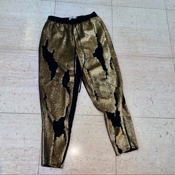 Robert Rodriguez Gold Sequined Track Pants - Picture 9 of 16